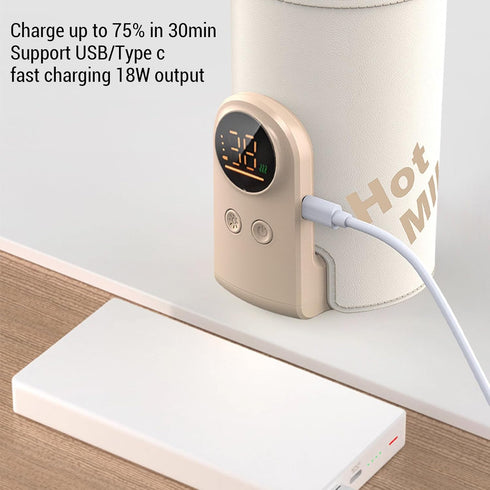 RiToEasysports Portable Rechargeable Milk Bottle Warmer with Temperature Control