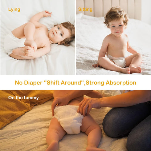 Pack 4(22~37lb), 56 Count Babycozy Baby Diapers Portable Size Bouncy Soft Diapers Disposable Hypoallergenic Diapers