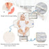 Kagirah Flamingo Fizz Pattern Portable Changing Pad with Built-in Pillow, Waterproof Foldable Baby Diaper Changing