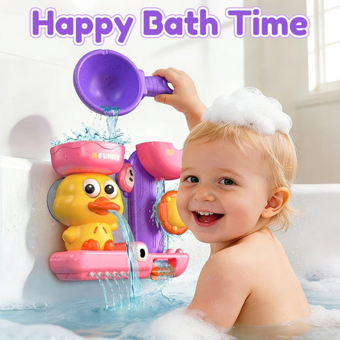 1-3: 1 2 3 2-4 12+ Bath Toys for Kids Ages Toddler Bath Toys for Year Old Girl Gifts - Pink Bathtub Toy for Toddlers