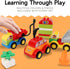 70 Set, 12Pcs Liberty Imports Pcs Toddlers Car Big Building Blocks Different Vehicles, Kids Build Your Own Toy Cars