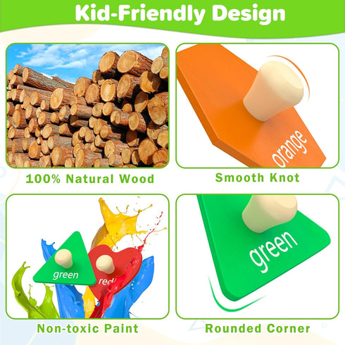 Montessori Toys for Toddlers 1-3 Years, Wooden Shape Learning Puzzles for 12-24 Months, Educational Gifts
