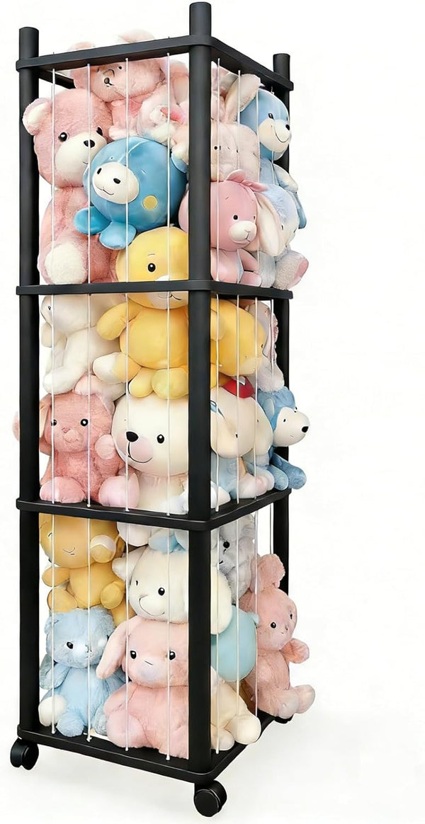 Wooden Stuffed Animal Zoo Storage - Sturdy Solid Wood Toy Organizer with