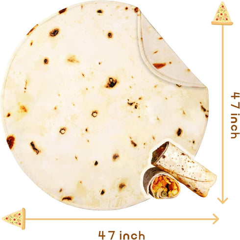 300 Bnuitland Burritos Tortilla Throw Blanket, GSM Double Sided Giant Funny Gift, Realistic Super Soft Novelty Taco