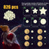 Realistic Tiny 3D Domed Glow in The Dark Stars, 826pcs Adhesive Glow Dots and Stars for Kids Bedroom Decor