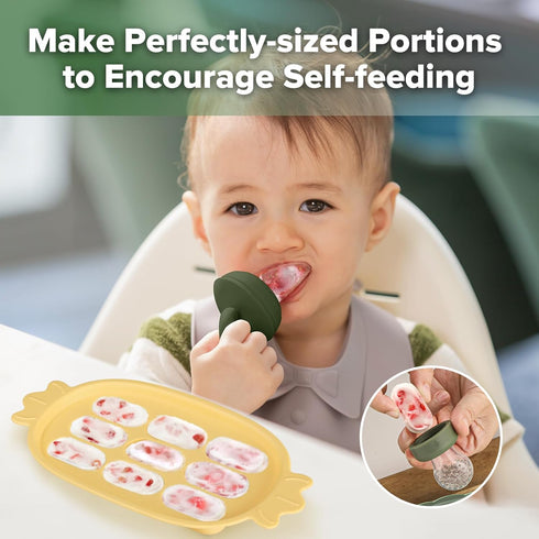 Haakaa Baby Popsicle Mold, BPA Free Silicone Baby Food Maker & Breastmilk Teething Freezer Tray