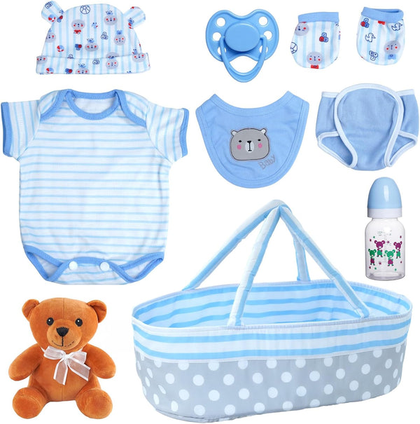 BABESIDE Reborn Baby Doll Accessories for 1722 Inch Dolls,13 Pcs Baby Doll