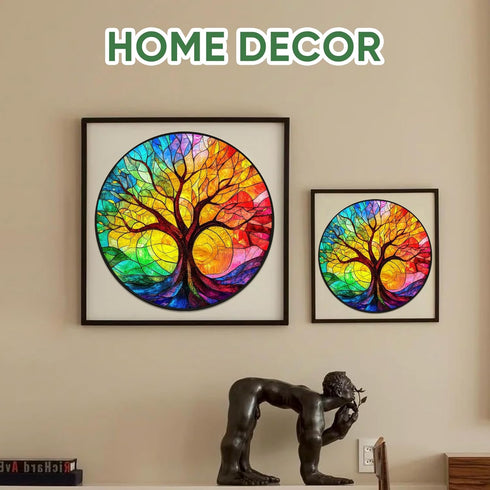 500 Adults,5MM (16.5"*16.5") Ruikiyart Colorful Tree Piece Puzzles for Tree of Life Wooden Jigsaw Puzzles, Tree Puzzle