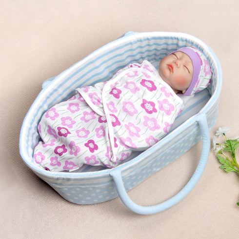 17-22 Inch Reborn Baby Doll Clothes Reborn Doll Clothes Accessories for Baby Doll Clothing (Purple & Pink Blanket )