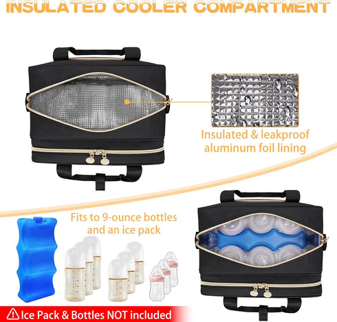 Pack, Breast Pump Bag, Milk Cooler Storage for Pumping Moms Insulated Breastmilk Bag with Ice Portable Bottle Feeding