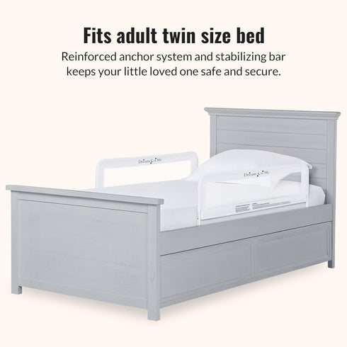 Pack 2 Count (Pack 1) Dream On Me Lightweight Mesh Security Adjustable Bed Rail Double with Breathable Mesh Fabric
