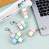 4 Pcs Keyboard Fidget Keychain Toys, Decompression Clicker with LED Light for Stress Relief and Fun