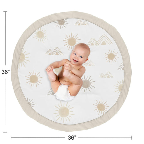 Tummy Sweet Jojo Designs Boho Desert Sun Taupe Playmat Time Infant Boy Girl Baby Play Mat Neutral Tan Beige Ivory Gold