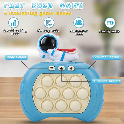 Fast Push Bubble Game for Kids & Adults, Version 2, Light Up Handheld Fidget Toy for 8-12 Year Olds