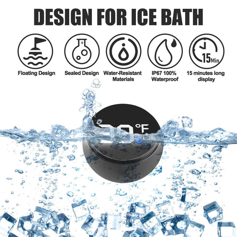 Palksky Ice Bath Thermometer, Waterproof Floating Thermometer for Ice Bath, Pool, Baby Bath Accessories