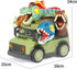 DINOBROS Dinosaur School Bus Toy with Lights & Sounds - Friction Powered Fun