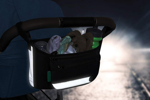 Universal Stroller Organizer Bag with Detachable Wristlet & Reflective Panel - Model CK098