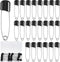 50 Pieces Diaper Pins Safety 2.2 Inch Plastic Head Cloth Diaper Nappy Pins with Locking Closures, Black Velvet Bag