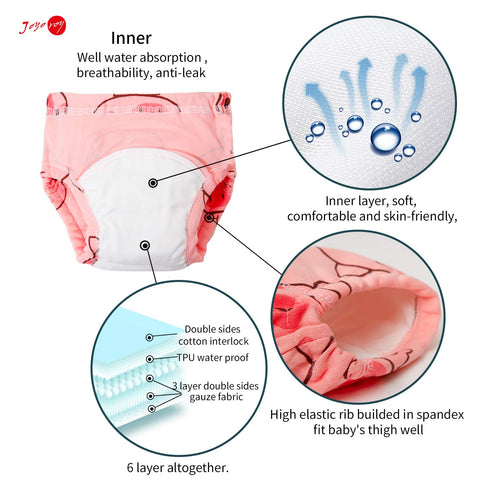 6Pcs 100% 1T Joyo roy Potty Training Underwear Girls Panties Little Girls Underwear Cotton Toddler Training Pants