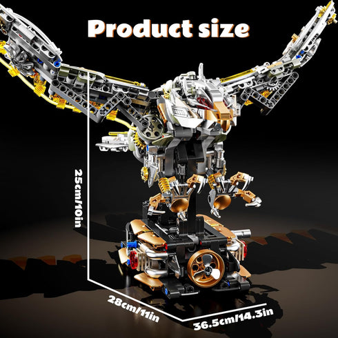 CSNRHG Set 3D Mechanical Eagle Building Block Poseable Model with Articulated Wings & Talons STEM Toy for Kids & Adults