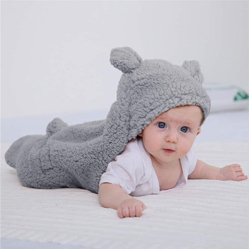 Soft Plush Newborn Swaddle Blankets - Adorable Infant Girls Clothes in Grey