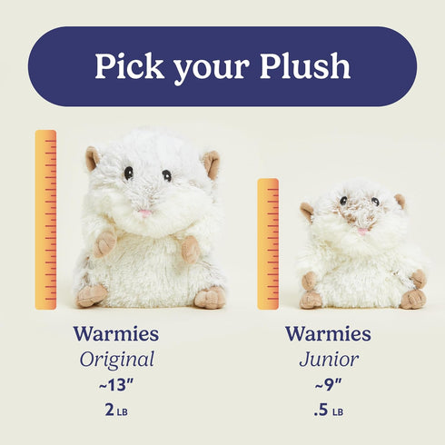 warmies Junior Microwavable & Weighted Stuffed Animals, Hamster - Heated Stuffed Animal Plushie for Warmth & Comfort