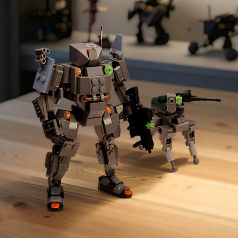 6020 K9 14+ MyBuild Armed Forces Alpha Pathfinder Recon Tactical Mech with Scout Drone & Support Bot | Articulated