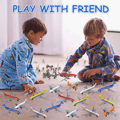 YongnKids 18 Pack Diecast Airplane Toys Set for Toddlers, Aircraft Plane Toy for Boys Girls 3-7 Years Old