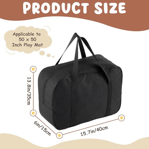 Shinylin 15.7" 13.8" 6" 600d Large Storage Bag for Baby Play Mat x x Black Waterproof Oxford Cloth Portable Bag