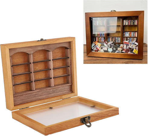 Miniature Book Boxes Display Case Cabinet Anxiety Relief Books Shaking Bookshelf Toy for Living Room Desk Ornament