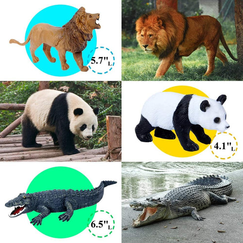 12 57x38.6 Playset Mini Tudou Pcs Safari Animals Figures Toys w/ Large Activity Play Mat, Realistic Jumbo Jungle Wild