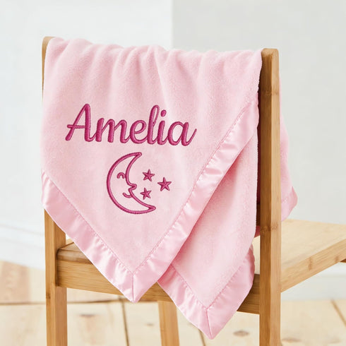 XJoyBloush -36" 36" Personalized Baby Blanket with Embroidered Name,Custom Baby Receiving Blankets Soft Fleece Toddler