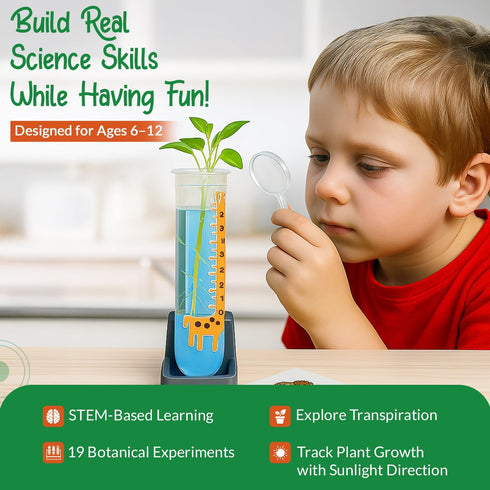 Wellegance Twigs 8-12 19 Set Plant Science Kit for Kids Ages | STEM Educational Gift with Experiments | Grow Real