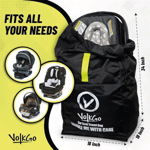 Backpack V VOLKGO Car Seat Travel Bag For Airplane with Padded Shoulder Straps, Gate Check Bag, Car Seat Bags for Air