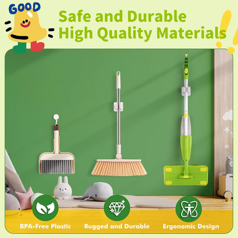 Set, Set, Set Kids Spray Mop,Toddler Mop Cleaning Real Working Mini Mop & Kids Broom Dustpan Housekeeping Pretend Play