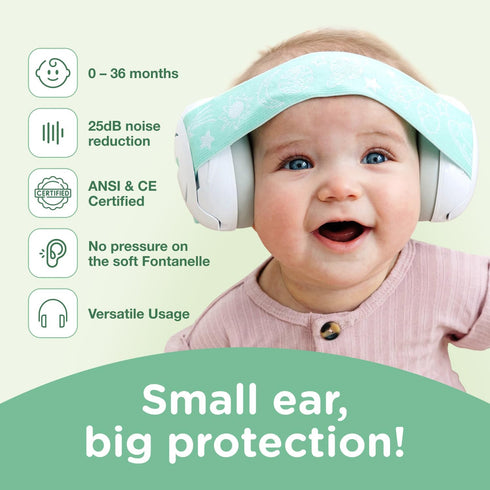 Earmuff Protection for Toddlers, Infants, and Babies - 0 to 36 months - Noise Cancelling Earmuff Headphones