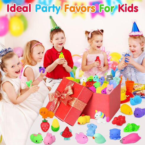 130PCS Yunaking Squishies Mochi Squishy Toy, Kawaii Squishies Party Favors for Kids Stress Relief Fidget Toys Treasure