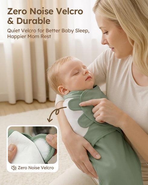03 Yoofoss Baby Swaddle for Newborns Months, Rayon Made from Bamboo Swaddle, Noiseless Closure Swaddle Sack, Soft