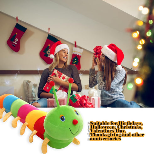 CHELEI2019 31.5 Inch Caterpillar Stuffed Animal - Colorful Long Giant Pillow Plush Gift