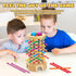 3-6 Montessori Wooden Board Game for Kids Years - Educational Learning Toy with Colorful Sticks, Dice& Balls - Fine