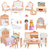 MOLINGXUAN Princess Dollhouse Furniture Set, 48 Piece Luxury Miniature Accessories Collection with Living