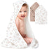 Konssy 2-Pack Muslin Hooded Baby Towels, 100% Cotton, Ultra-Soft & Absorbent Baby