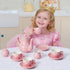 Set 3-8, Set TUZT Tea Party for Little Girls Ages Pink Heart Porcelain Tea with Gold Trim Edges, Princess Tea Time Toy