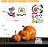 36 Pack Halloween Pumpkin Decorating Stickers - Mini Face Stickers for Kids Toddlers Party Favors (18 Sheets, Pumpkins