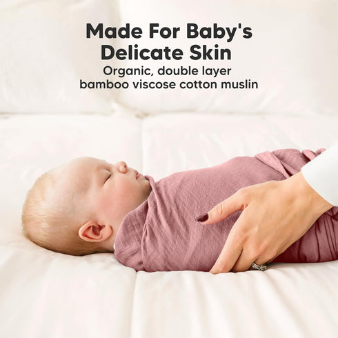 4-Pack Muslin Swaddle Blankets for Boys, Girls - Organic Baby Swaddles for Newborns, Soft & Breathable Receiving Baby