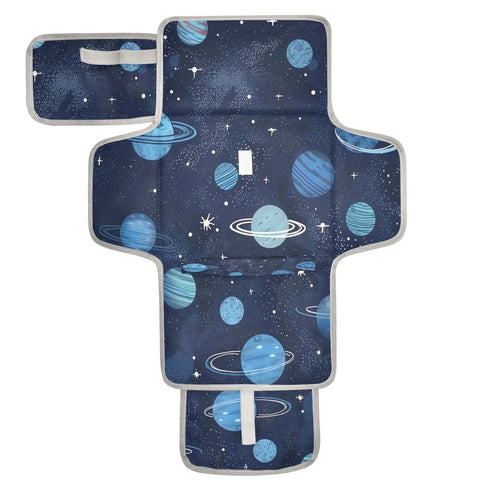 Kigai Blue Space Theme Portable Diaper Changing Pad, Travel Diaper Changing Pad