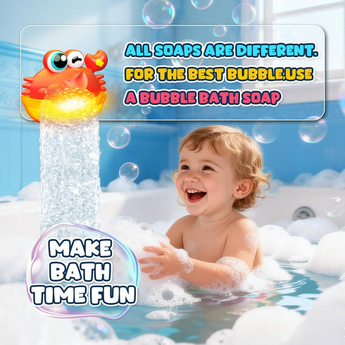 Toyjolka 1-3,Light 1-3 2-4 3-5 Bath Toys for Kids Ages Up Baby Bath Toys Crab Bubble Maker with Colourful Light Toddler