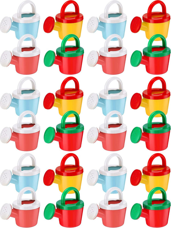 Sotiff 24 Pieces Plastic Watering Cans for Kids, Small Toddler Garden Tools, Bath Toys for Home Outdoor Play