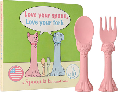 Made in USA Spoon la la Toddler Utensils Set (2 Pack) &
