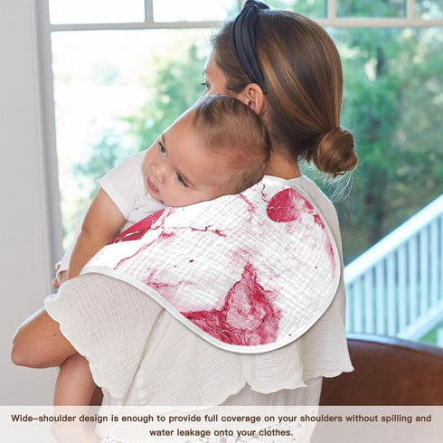 decor gift 4 Pack 22x11in Cotton Baby Muslin Burp Cloths Breathable Heart Marble Valentines Baby spit up Cloth